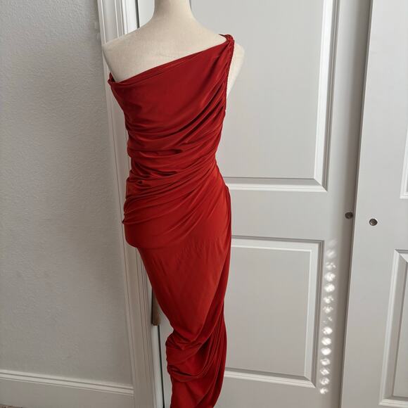 Norma Kamali Diana Gown in Cinnamon Sz M Gown Wedding Guest Formal Evening - Picture 4 of 12